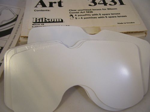 5 Pairs of Quality BILSOM Replacement Lenses for Safety Goggles Made In SWEDEN