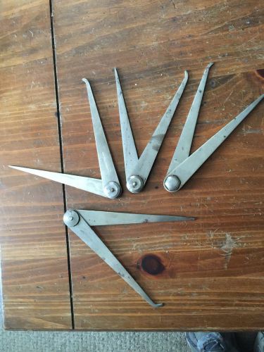 Lot Of 4 Pair Vintage H.E. CRAWFORD CO. Compass? / Caliper? 1 Pointy 1 curve End