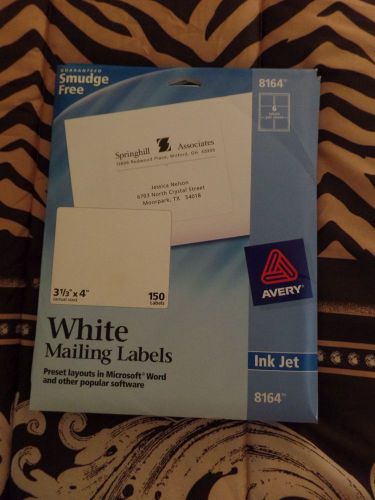 Avery 8164 Shipping Labels Ink Jet with TrueBlock Technology 3.33 x 4&#034; 150pk