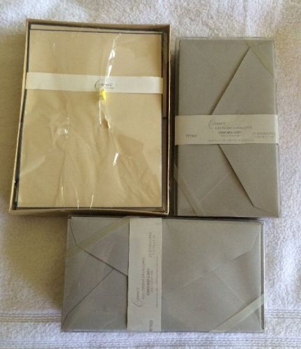 Lot of 3  Crane Cream Stationary=1 Box Crane Envelopes =2 Boxes