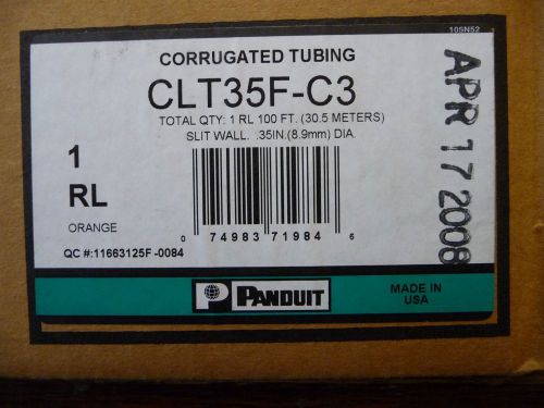 Panduit  CLT35F-C3  Slit corrugated tubing  .35in 8.9mm  ORANGE    100ft