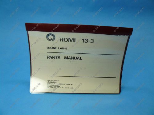 Romi 11040144 13-3 Engine Lathe Parts Manual NNB