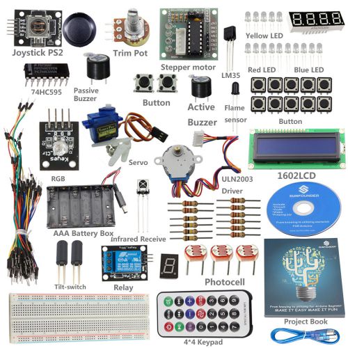 Sunfounder advanced starter basic kit for arduino beginner 2560 nano without r3 for sale