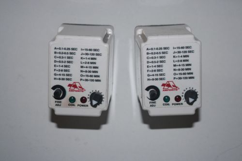 2 AMPERITE  24DSWRDC  TIME DELAY RELAYS with relay bases, SPDT, 120MIN, 24VDC
