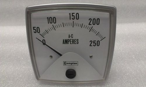 016-02aa-lsrs-c7 crompton amperes panel meter 0-250 amps ac (input 0-5 amps ac) for sale