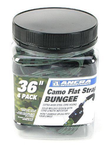 Ancra 95734 Camo Flat Strap Bungee Cords  Camouflage  4-Pack  36-Inch