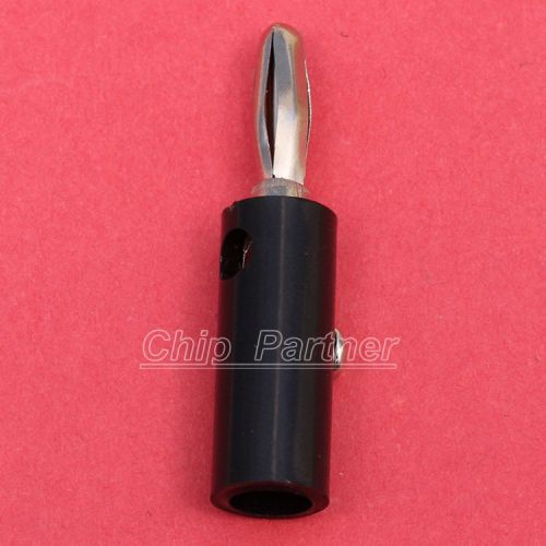 10pcs black 4mm male banana plug screw-type connector for speaker audio for sale