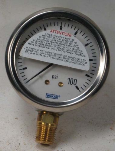 NEW WIKA 100 POUND PSI PRESSURE GAUGE - 1/4&#034; NPT MALE THREAD - 2 1/2&#034;