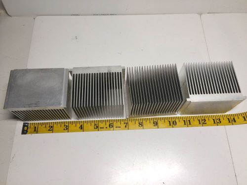 Lot of 4 Aluminum Heat Sinks  3 1/2&#034; X 2 5/8&#034; X 2 1/2&#034;  Free Expedited Shipping