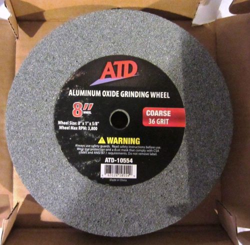 ATD Tools New 8&#034; Diameter x 1&#034; Aluminum Oxide Coarse 36 Grit Grinding Wheel