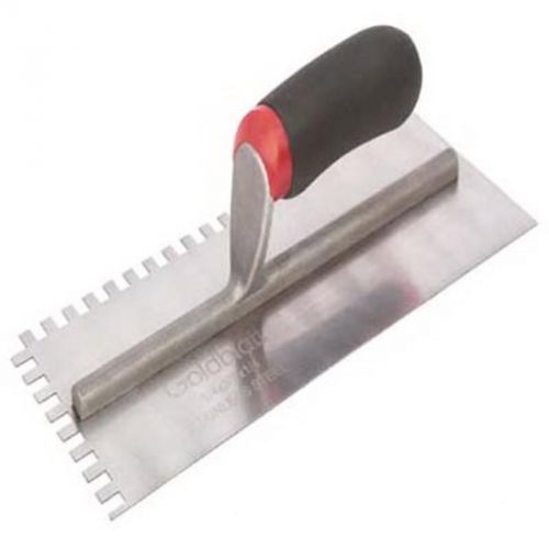 1/4&#034; by 1/4&#034; by 1/4&#034; square notch trowel with pro-grip handle goldblatt g02361 for sale