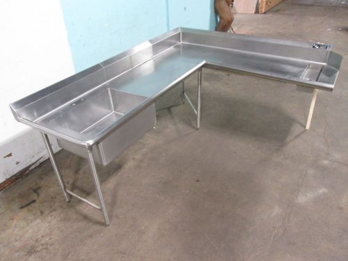 &#034;QUALITY STAINLESS STEEL&#034; H.D. COMMERCIAL &#034;L&#034; SHAPED DISH WASHING TABLE/STATION
