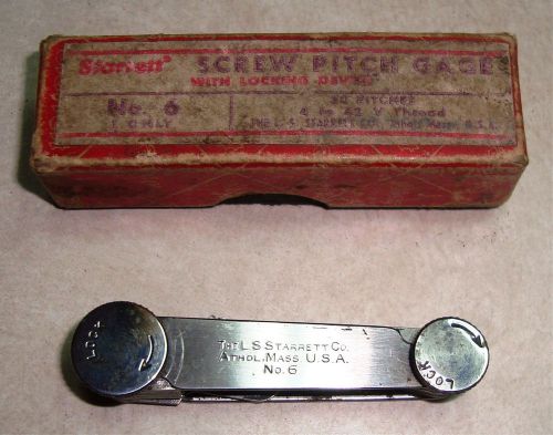 Screw Pitch Gage No. 6 Starrett Co. (metal working, gauge, lathe, mill) Org Box
