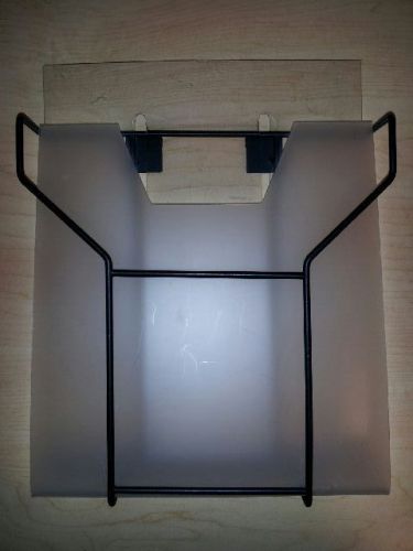 LITERATURE HOLDER FOR STANDING SIGN BLACK METAL FITS 8.5&#034; x 11&#034; w/ CLEAR INSERT