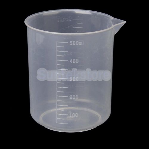 500ml Transparent Plastic Graduated Beaker Measuring Cup Kitchen Lab Test