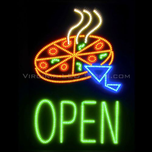 Pizza Open LED SIGN neon looking 20&#034;x30&#034; HIGH QUALITY VERY BRIGHT
