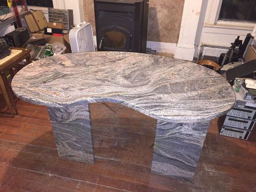 Solid Granite Kidney shaped Office desk/table 54&#034; Very nice color