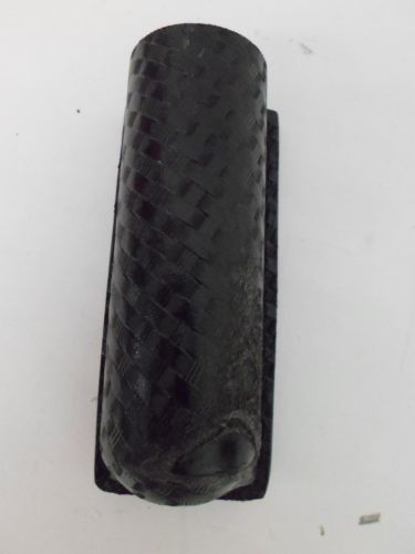 Safariland 37 02 11 baton holder for duty belt, black basket weave leather for sale