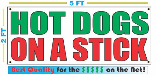 HOT DOGS ON A  STICK Banner Sign NEW Larger Size Best Quality for The $$$