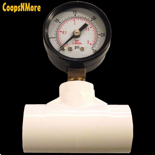 In line gauge 0 to 30 psi &amp; 1/2&#034; pvc tee cups &amp; nipple poultry chicken regulator for sale