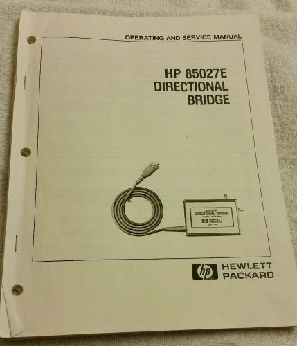Operator service manual HP 85027E directional bridge Hewlett Packard