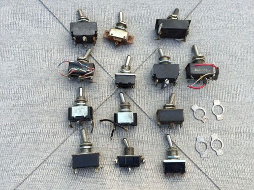 Lot of 13 vintage toggle power switches for guitar amplifier or tube amp for sale