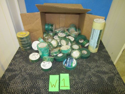 62 VINYL ELECTRICAL TAPE GREEN ASSORTMENT 3/4&#034; 1/2&#034; EASY WRAP NEW
