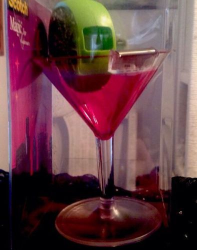 Scotch magic tape dispenser cosmo martini glass with lime for sale