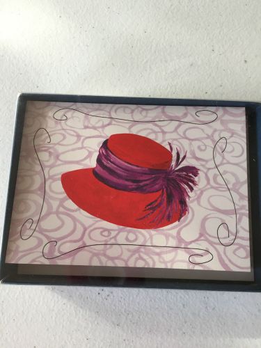 BOXED SET OF 18 RED HAT NOTE CARDS WITH ENVELOPES - NEW