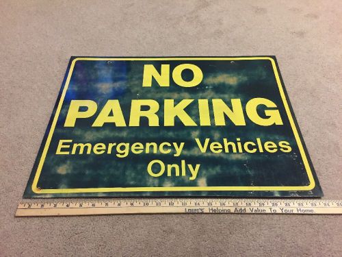 NO PARKING Emergency Vehicles Only Thick Plastic Heavy Duty Sign 18&#034;x24&#034; Large