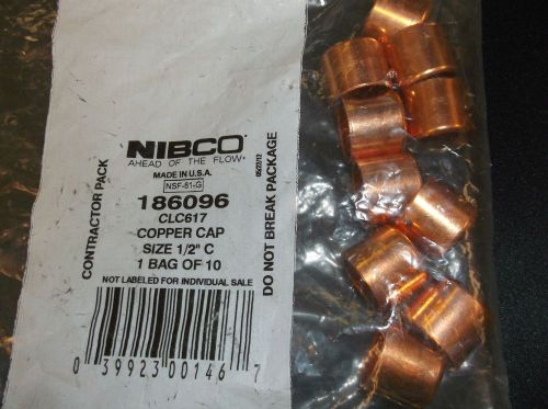 Nibco 1/2&#034; Copper Tube Cap &#034;Pkg Of Ten&#034;