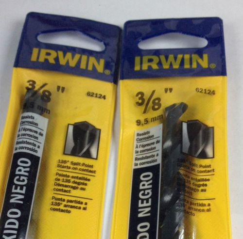 IRWIN 2 PCS 3/8&#034; X 12&#034; M2 Aircraft Extension Drill Bit, 135 DEG S/P, 62124