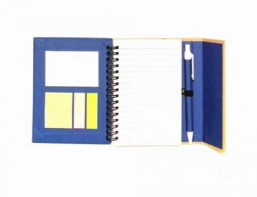 (50) Blue Crafty Spiral Notepad and Pen Set