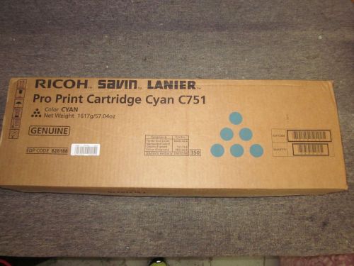 NEW Genuine Ricoh Savin Lanier 828188 C751 Cyan Toner Pro Print Cartridge