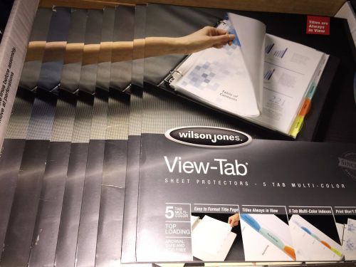 Wilson Jones View-tab Sheet Protector - Clear Divider - Multicolor Tab LOT OF 8