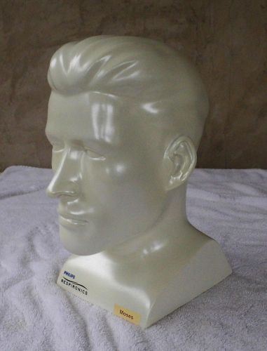 Life Size White Male Mannequin Head Hollow Plastic, Perfect for Halloween Fun