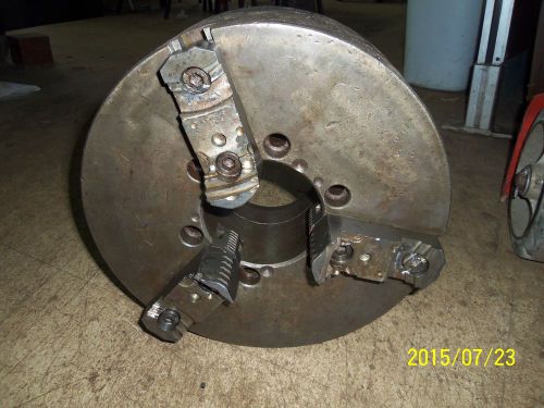 12&#034;   3 jaw   lathe chuck     flat back    2pc jaws for sale