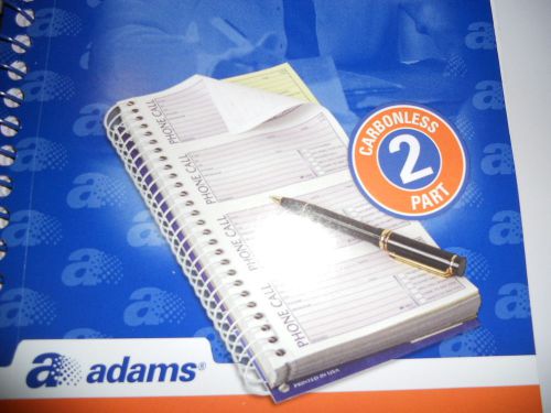 New Adams Phone Message Book, 2-Part, Carbonless, 4 Per PAGE, 400 SETS Per BOOK