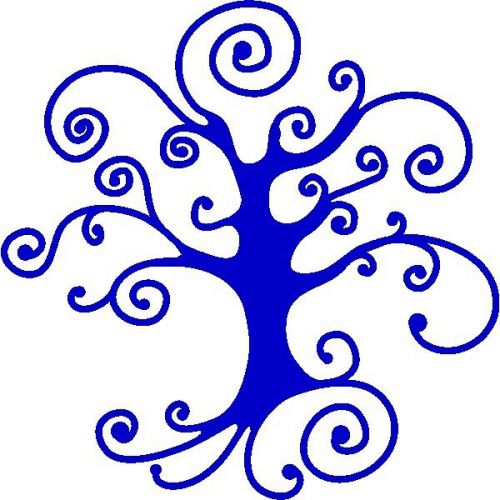 30 Custom Fancy Blue Tree Personalized Address Labels