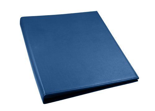 LUCRIN - A4 small Ring Binder file - Smooth Cow Leather  Royal Blue