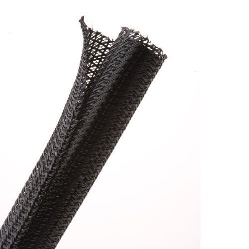 Hellermann Tyton 170-03038 Split Wrap Braided Sleeving  0.75&#034; ID  PET  Black  50