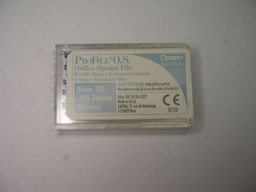 Dentsply ProFile OS rotary NiTi endo files, size 30, 19mm, .06 taper-5 files