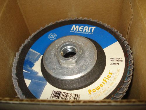 MERIT Arbor Mount Flap Discs 4-1/2&#034; 120 Grit Fine 08834193648 QTY 11 |KD2| RL