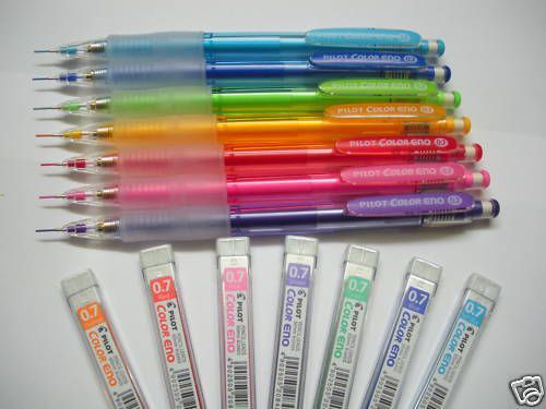 7 colors pilot 0.7mm colour color eno mechanical pencil +lead set(made in japan) for sale