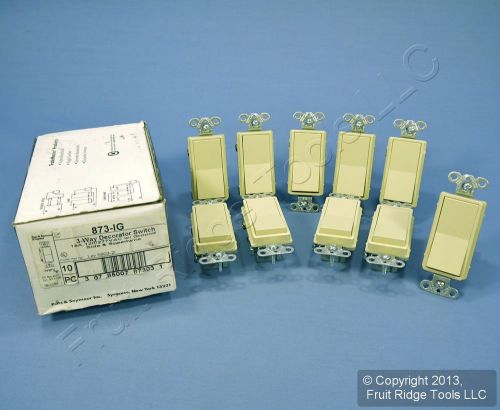 10 pass &amp; seymour ivory decorator rocker switches 3-way 873-ig for sale