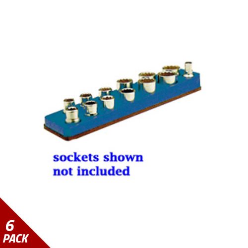 Mechanics Time Saver Magn. Socket Holder, 3/4&#034; Drive, Blue 5.5-22mm [6 Pack]