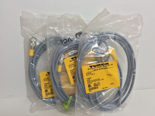 (3) FACTORY SEALED! TURCK CORDSETS RK4.4T-2-WS4.4T U2163 250 VOLT 4 AMP