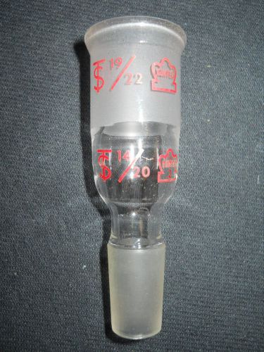 Kontes glass 19/22 outer to 14/20 inner reducing/enlarging joint adapter for sale