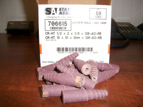 Standard abrasives: 1/2x2x18 120-ao-rb  706615 box of 50 abrasives:  1/2x2x1/8 a for sale