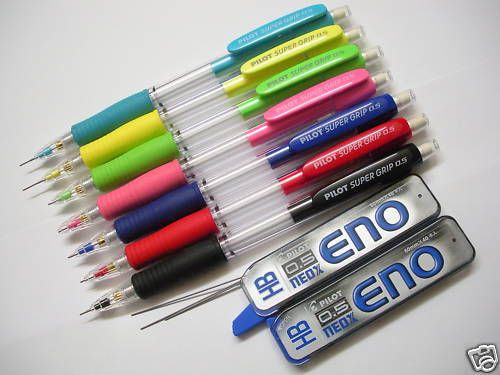 7colour Pilot H-185 0.5mm mechanical pencil free Pilot HB 80pcs leads(Japan)
